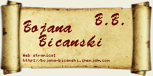Bojana Bičanski vizit kartica
